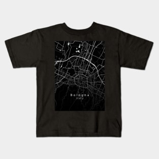 Bologna Italy City Map dark Kids T-Shirt